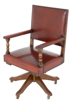 Arts and Crafts Swivel Desk Chair in Oak, 1920s