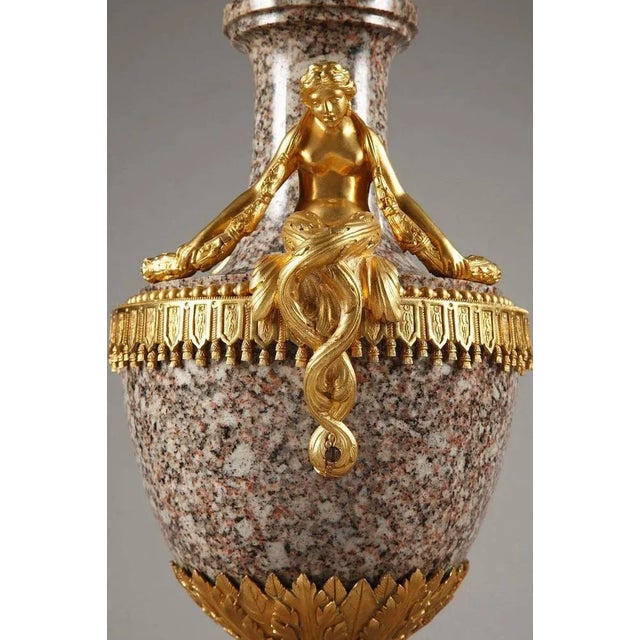 Mid-19th Century Vases in Ural Granite and Gilt Bronze, Set of 2 For Sale - Image 5 of 8