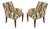 Pair of Modern Ikat Upholstered Arm Chairs, Lee Jofa Fabric For Sale