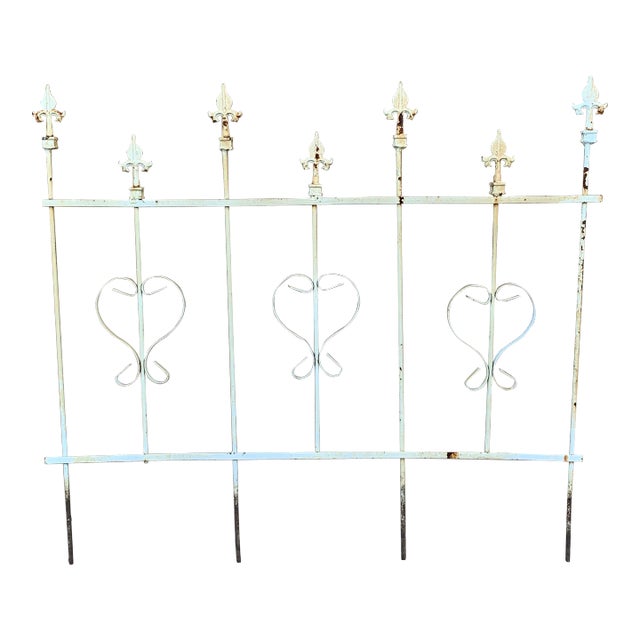Vintage Fleur De Lis Wrought Iron Garden Trellis For Sale