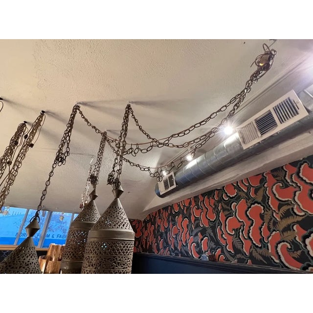 1960s Vintage Brass Moroccan Pendant - Trio For Sale - Image 9 of 10