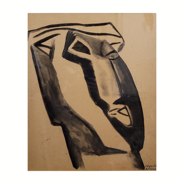 Ink on paper “Moai, Easter Island”, Reynold Henri Arnould, 1950s – France Technique: Ink on paper Title of the work:...
