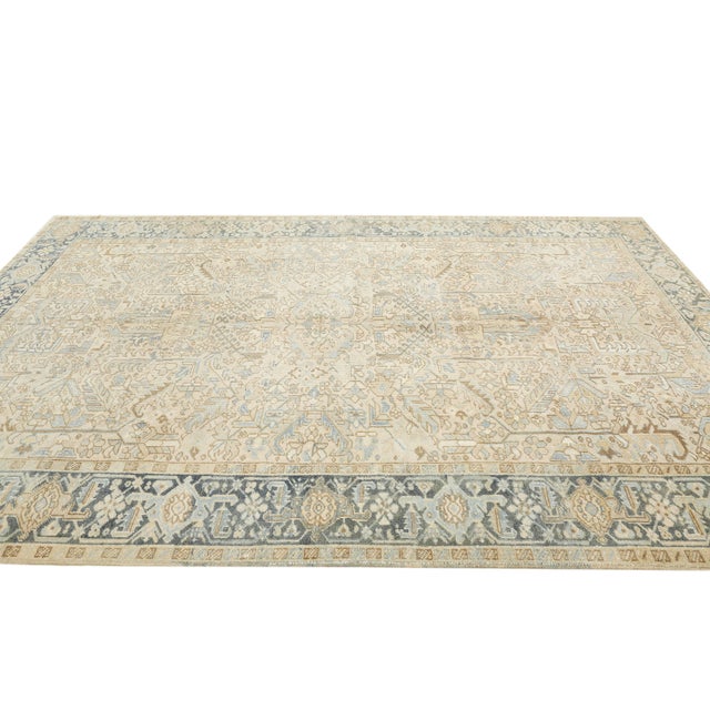 Mid 20th Century Washed Out Large Vintage Hareez Rug | Chairish