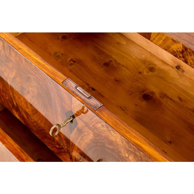 Biedermeier Style French Polished Walnut Commodes, Germany, Set of 2 For Sale - Image 14 of 15