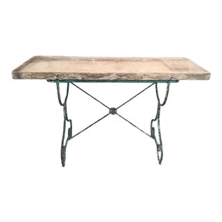 French Metal Table With Concrete Top For Sale