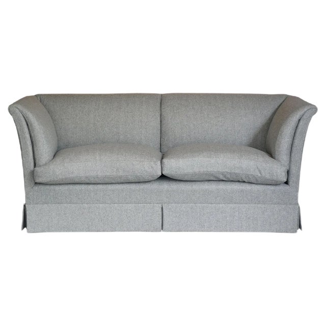 Baring Sofa in Grey Herringbone Wool Upholstery from Howard & Sons For Sale