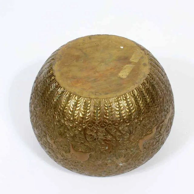 Brass Bowl With Indian Hunting Scenes For Sale In West Palm - Image 6 of 7