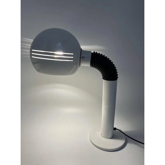 1970s Space-Age Italian Table Lamp in White Paint, 1970s For Sale - Image 5 of 10