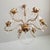 Hollywood Regency Crystal Cascade Waterfall Decorated Gilded Brass 6-Light Chandelier with Lead Crystal in Brass is a true...