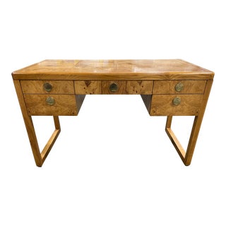 Mid-Century Modern Burl Wood Desk by Sligh Furniture For Sale