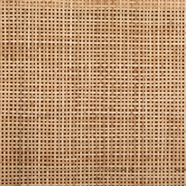 Black-washed mango frames inset woven cane, for a textural look with eye-catching contrast. Three-panel head and foot...