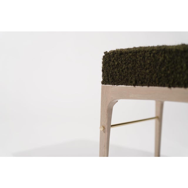 Set of 2 Linear Stools in White Oak Series 18 For Sale - Image 10 of 12