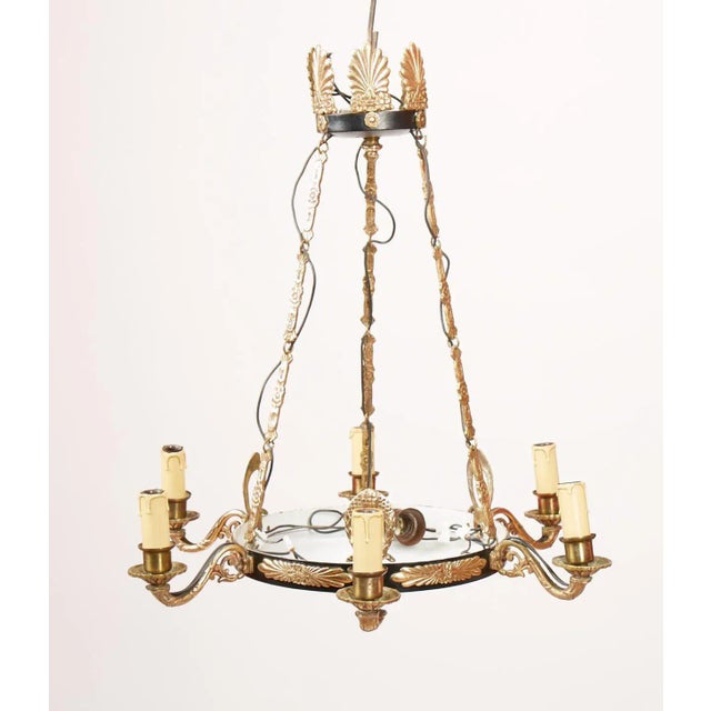 Antique Brass Chandelier For Sale - Image 9 of 9