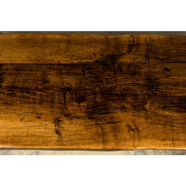 18th Century French Provincial Oak Refectory Trestle Dining Table For Sale In New York - Image 6 of 18