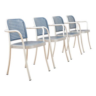 Silver Chair with Aluminum Frame by Vico Magistretti, 1989 For Sale