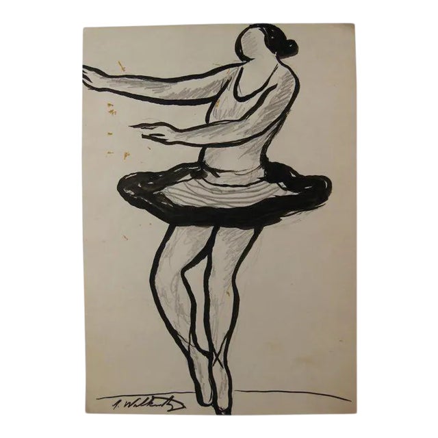 1915 Abraham Walkowitz (1878 -1965) portrait of Isadora Duncan - Ink and Graphite on Paper For Sale