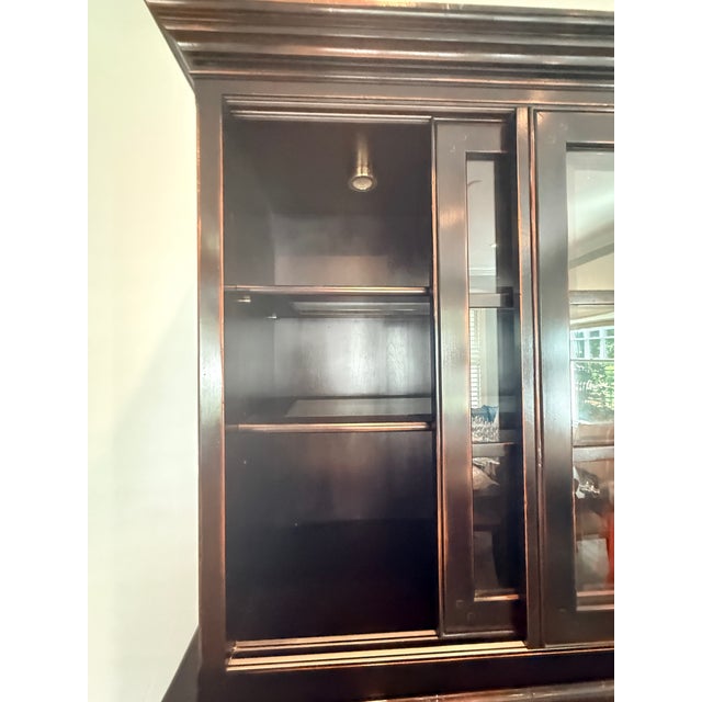 English Two Piece China Cabinet For Sale - Image 14 of 16
