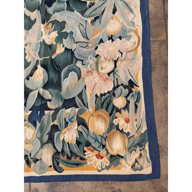Early 21st Century Vintage Flemish Style Floral Verdure Tapestry For Sale - Image 4 of 7