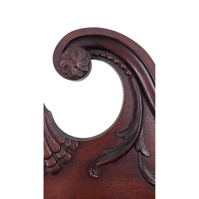 Wood 1940s American Federal Style Mahogany Wall Mirror For Sale - Image 7 of 11