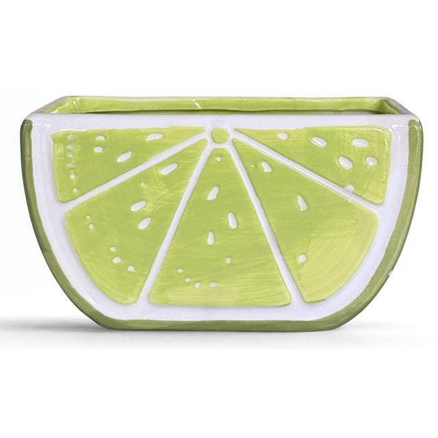 Vintage Lime Motif Vase or Napkin Holder For Sale - Image 15 of 16