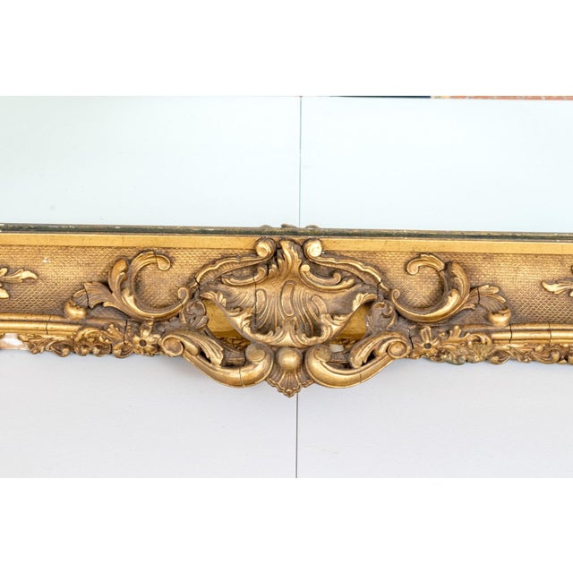 Late 19th Century Large Victorian Rococo Revival Giltwood Wall Mirror, C. 1880, Ornately Carved Louis XV Style For Sale - Image 5 of 11