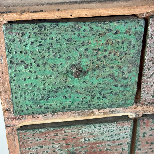 Stupendous Americana Primitive Antique Apothecary Cabinet/Chest With Distressed Multi Color Paint For Sale - Image 11 of 18