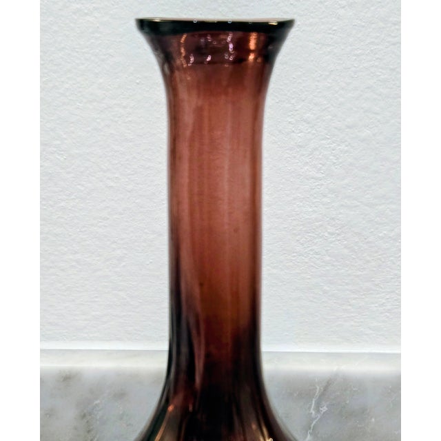 Amethyst Hand-Blown Ribbed Glass Decanter – Rough Pontil, Mid-Century For Sale In Dallas - Image 6 of 11