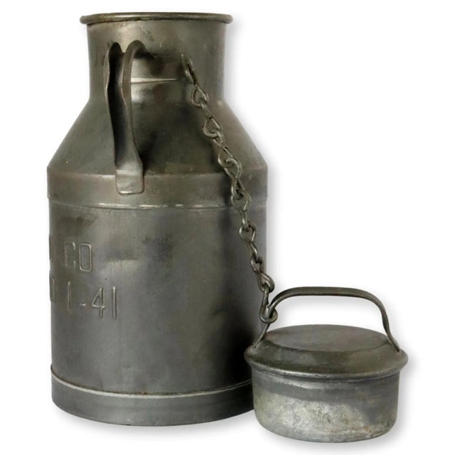 American Vintage Metal Milk Jug For Sale - Image 3 of 6