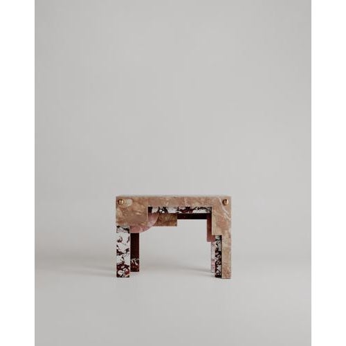 Architectural Layered Marble Stone Strata Console by Esther Knopfler For Sale - Image 4 of 12
