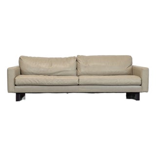 Room and Board Pierson 3-Seat Modern Leather Sofa in Light Beige For Sale