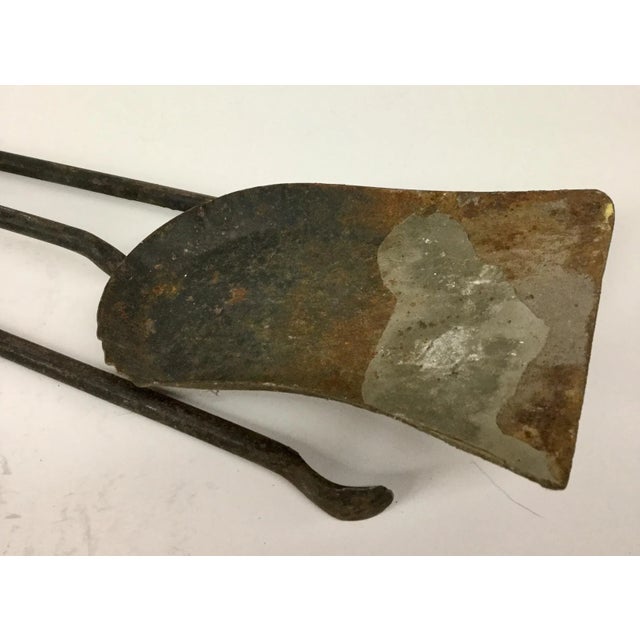 French Antique Wrought Iron Fireplace Tool Set - 2 Piece For Sale In Portland, ME - Image 6 of 12