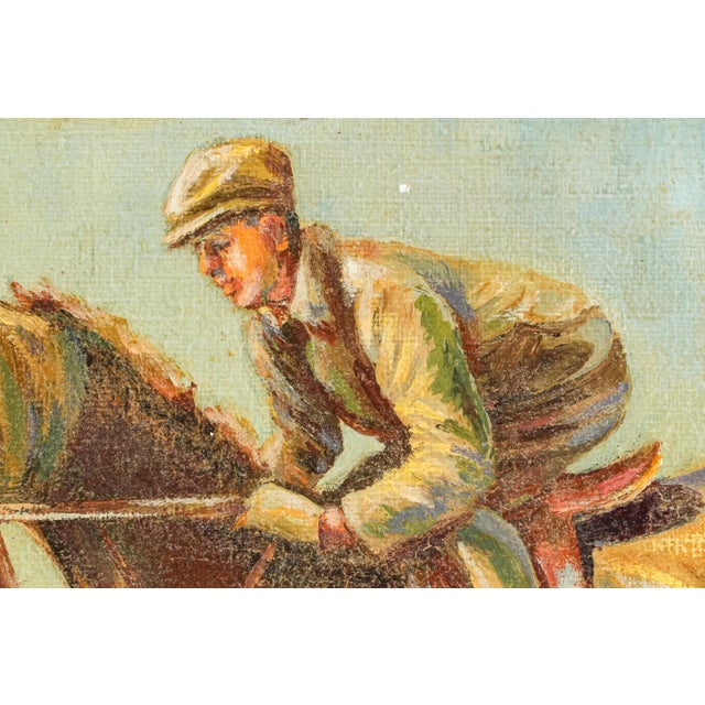 Wonderful Antique English Country Racehorse & Jockey Framed Oil Painting Horse Equestrian Sporting Art Home Decor For Sale - Image 4 of 14