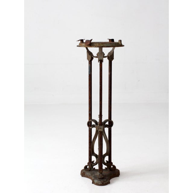 Antique Gothic Revival Iron Plant Stand For Sale - Image 4 of 13