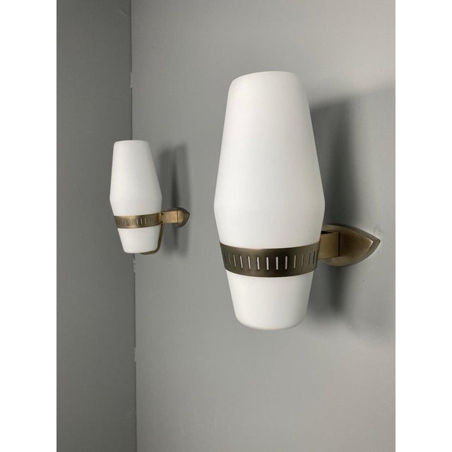 Silver Italian Wall Lights by Stilnovo, 1950, Set of 2 For Sale - Image 8 of 11