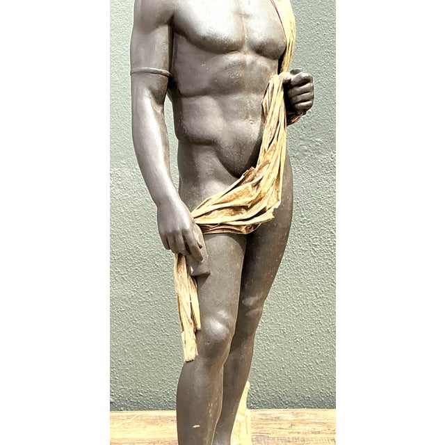 Vintage Neoclassical Sculpture of Man For Sale In West Palm - Image 6 of 12