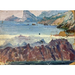 1960s Double Oil Painting Landscapes. Castle For Sale