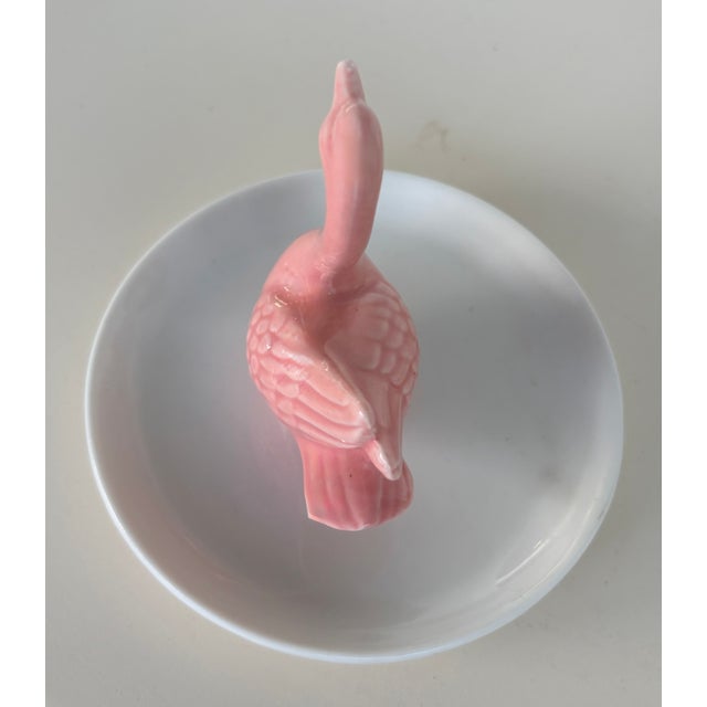 Pair of Pink Swan Ceramic Catchall Ring Dishes For Sale - Image 12 of 15