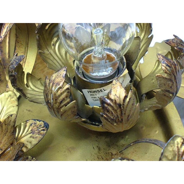 Metal Gold Sconce, Honsel, 1970s For Sale - Image 7 of 10