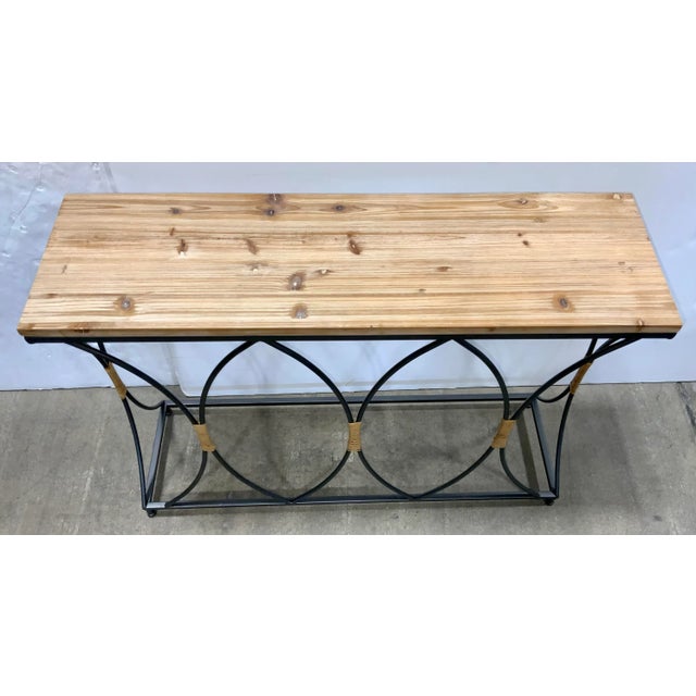 Organic Modern Small Wood and Metal Console Table For Sale - Image 4 of 5