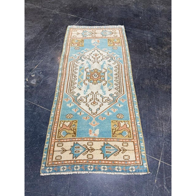 Turkish Mini Rug Oriental Hand Knotted Vintage Rug 1'7" x 3'8" #17904 Explore a curated collection of hallway runners,...