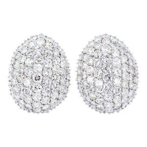 Platinum Diamond Earrings Womens Omega Back Luxe Old Money Glam