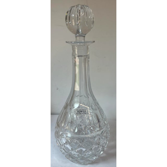 Traditional Vintage Towle 24% Lead Crystal Decanter For Sale - Image 3 of 9
