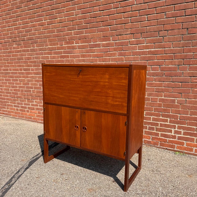 Ikea 1960s Danish Modern Teak Drop-Down “Varié” Bar by Arne Wahl-Iversen for Ikea For Sale - Image 4 of 12