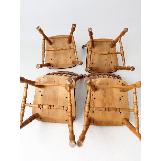 Vintage Spindle Back Dining Chairs Set of 4 For Sale - Image 18 of 18