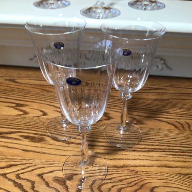 Water Goblets Bohemia Optic Angela Crystal-Crystalex - Set of 6 For Sale - Image 12 of 13