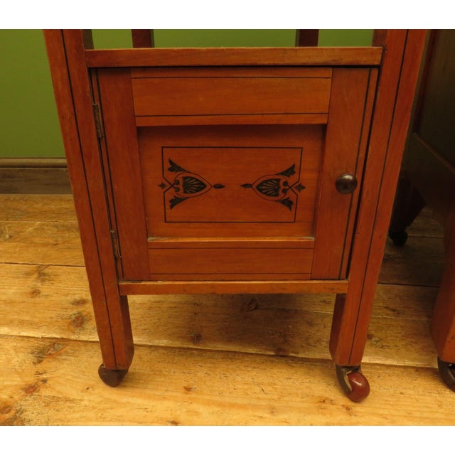 English Stencilled Chest of Drawers and Bedside Chest, 1890s, Set of 2 For Sale - Image 15 of 18