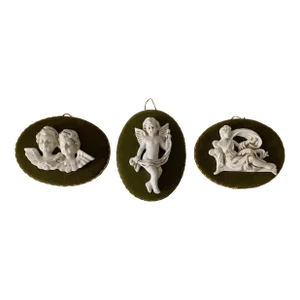 Mid 19th Century Enesco Ceramic Wall Art Made in Japan- Set of 3