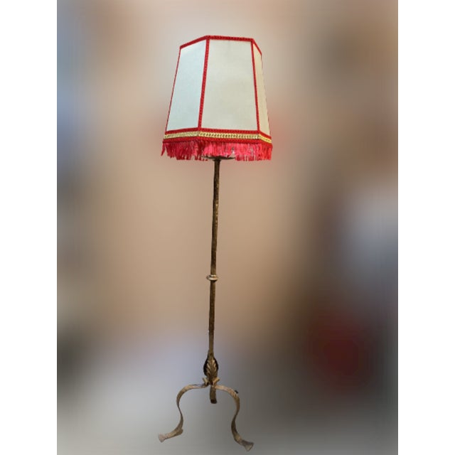 Mid-Century Modern Wrought Iron Floor Lamp, 1960s For Sale - Image 3 of 12