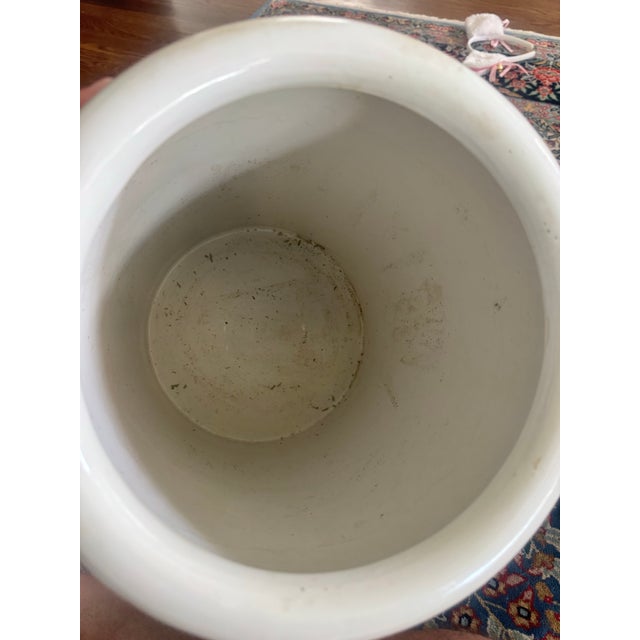 Vintage Large Famille Rose Chinese Jardiniere Glazed Ceramic Vase Jar For Sale - Image 4 of 5
