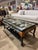 Vintage Black Chinoiserie Coffee Table With Shellwork & Glass Top For Sale In Las Vegas - Image 6 of 10